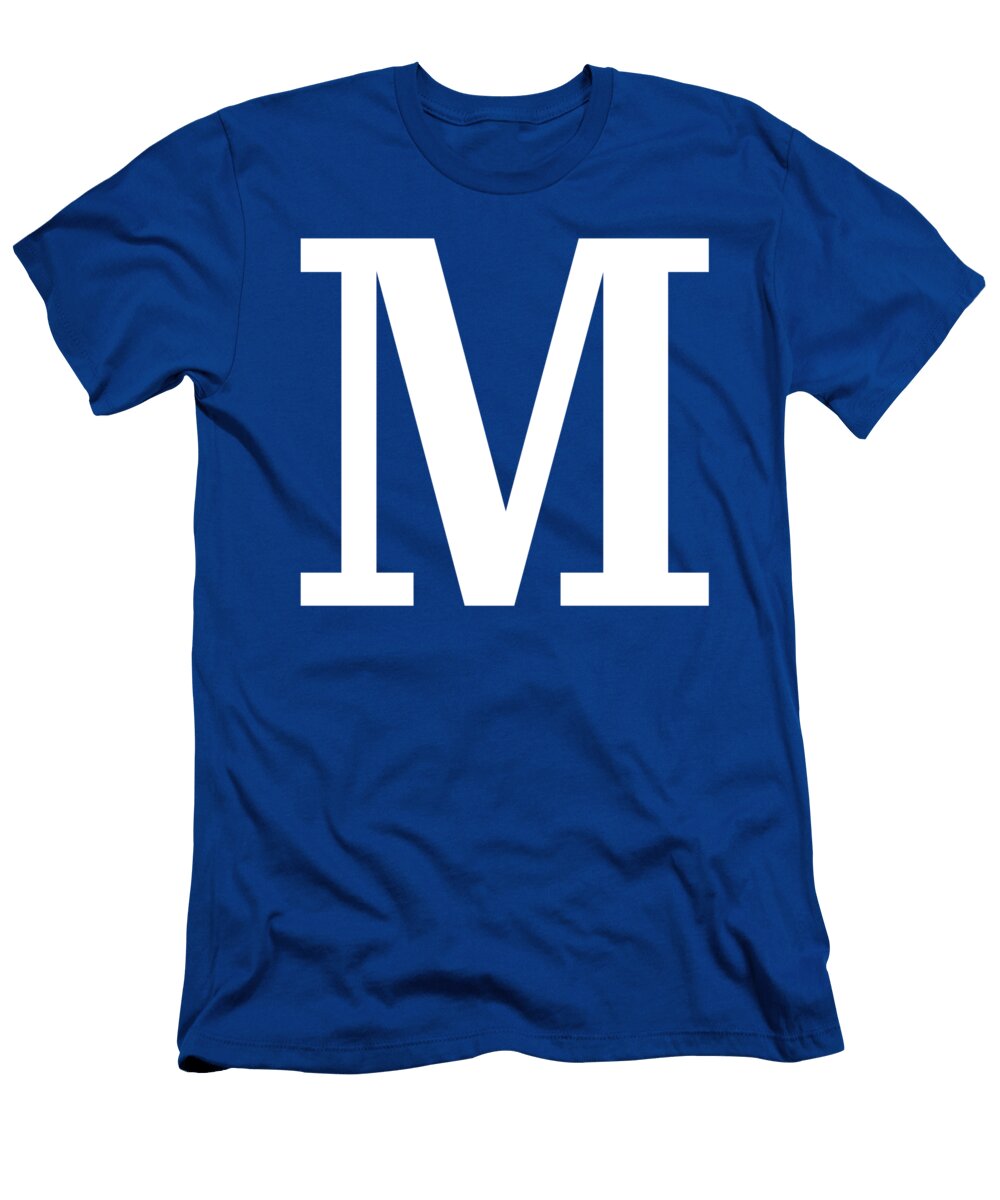 M in White Typewriter Style Custom Home Fashions T-Shirt