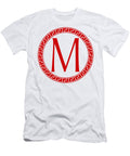 M Surrounded By Fret Wreath Red Custom Home Fashions T-Shirt