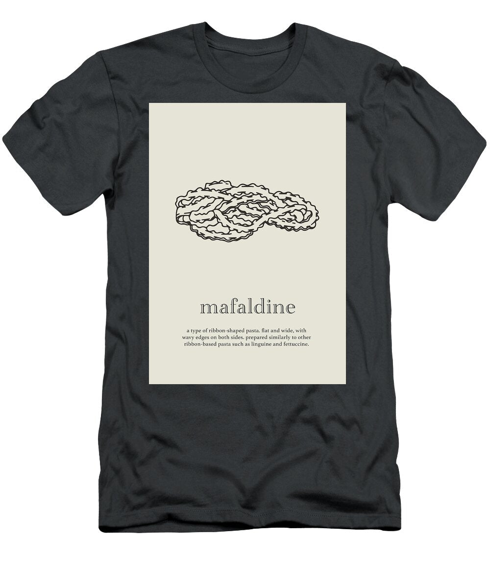 Mafaldine Pasta Kitchen Hand Sketch Minimalist Art Design Turnpike T-Shirt