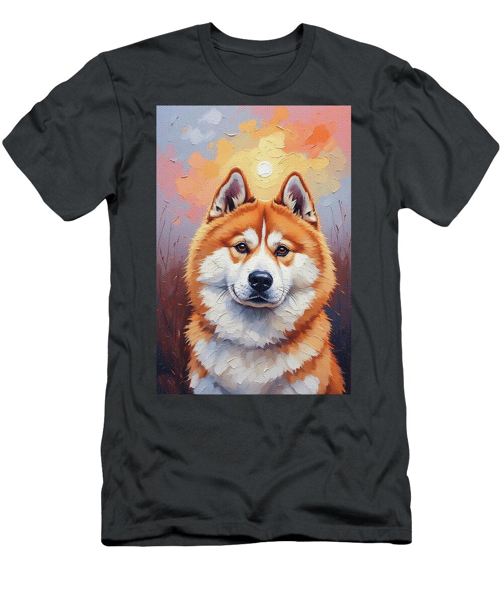 Majestic Akita Under a Vibrant Sky Abel Bold T-Shirt
