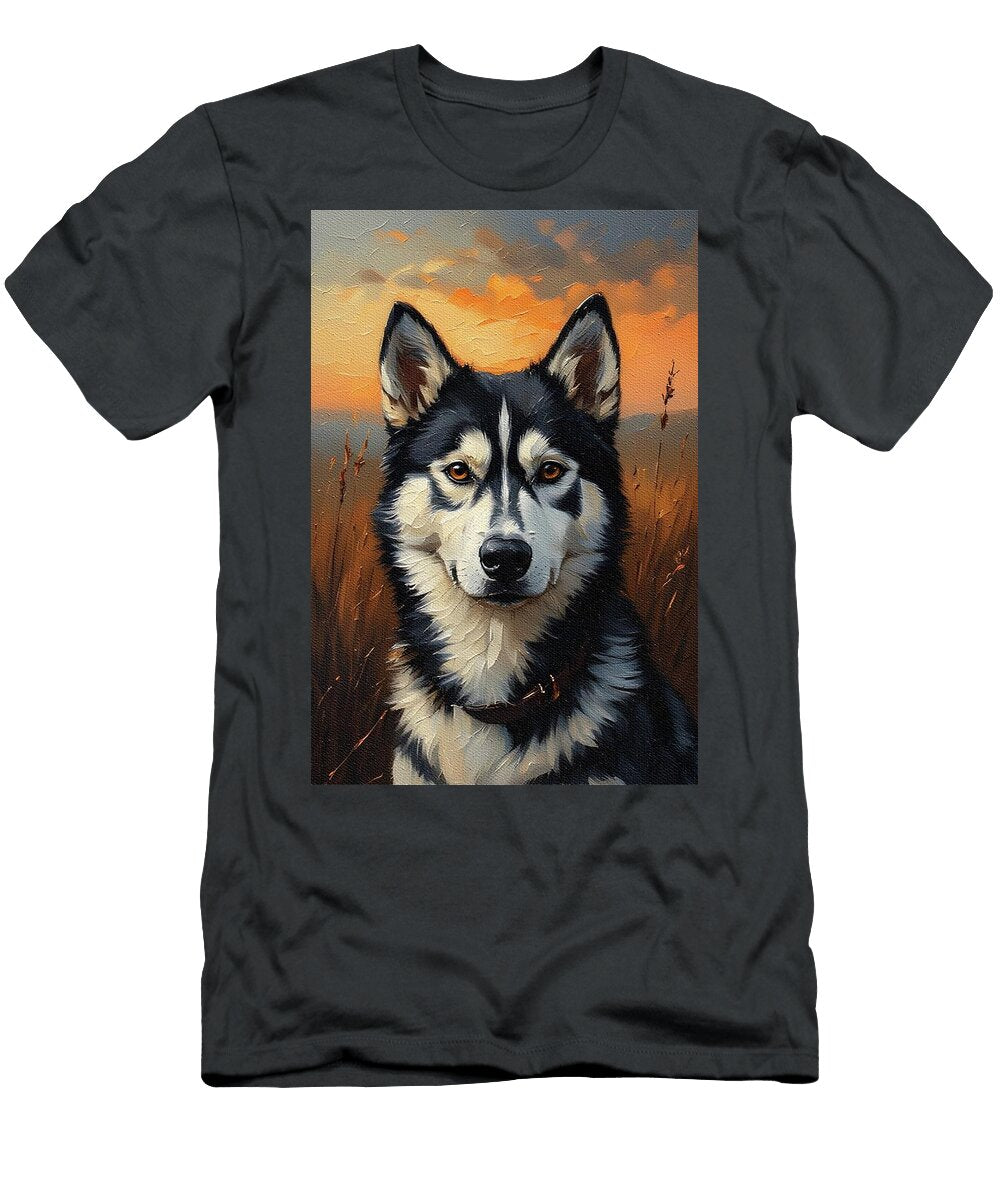 Majestic Husky At Sunset Abel Bold T-Shirt