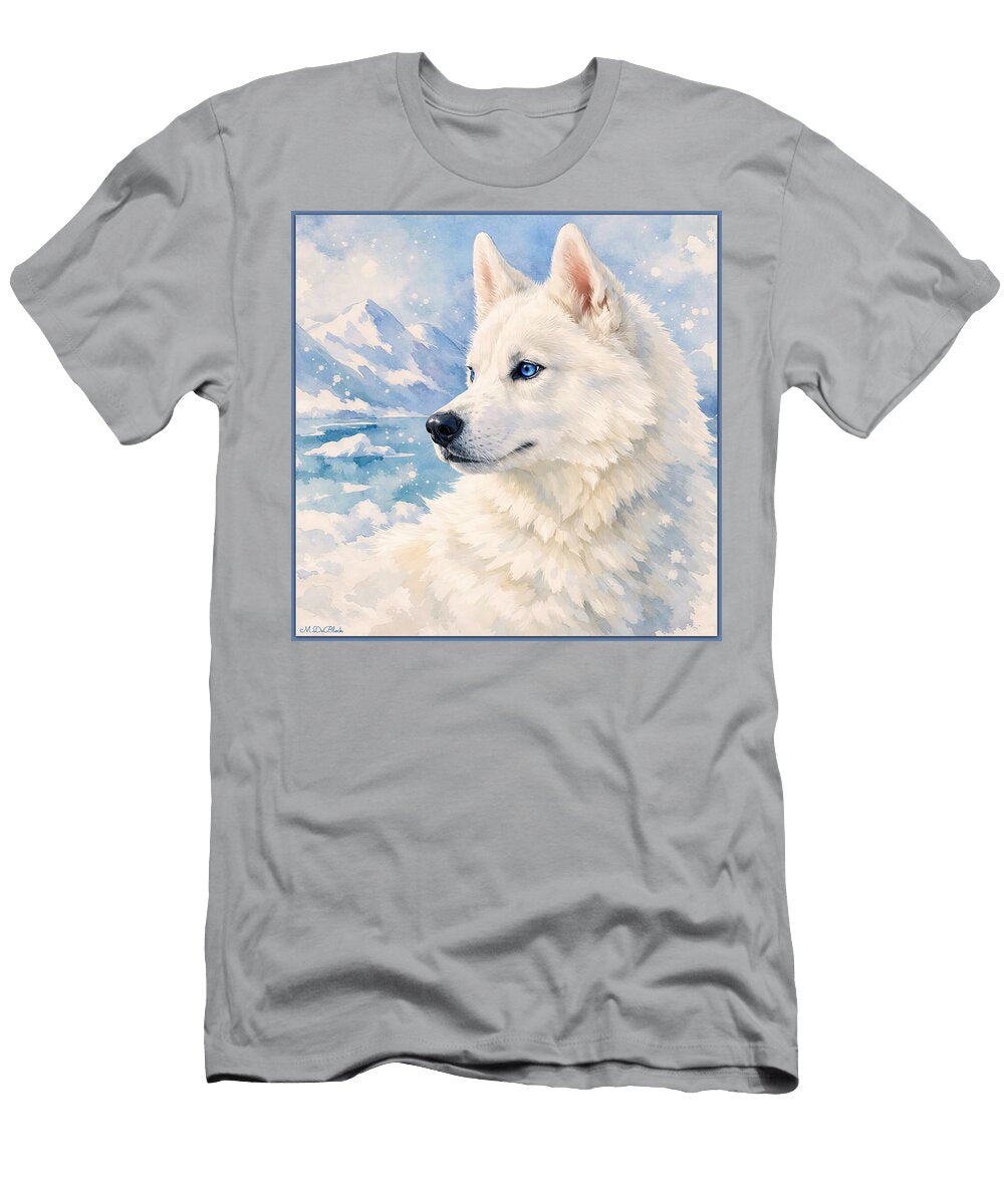 Majestic White Husky in Snow Marilyn Deblock T-Shirt