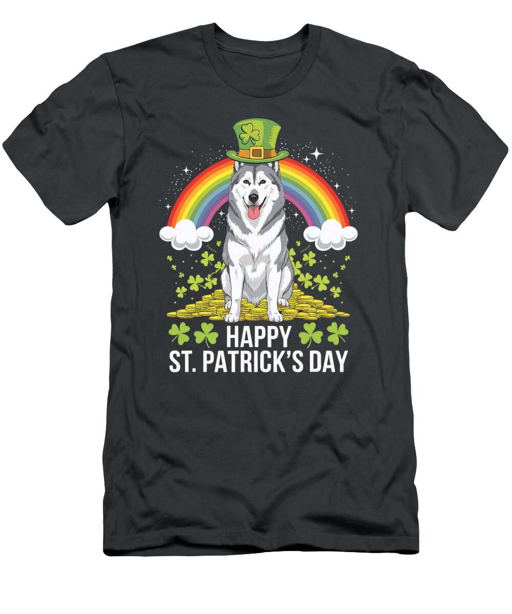Malamute on Alaskan Malamute Dog St Patricks Day Sophie Eleanor T-Shirt