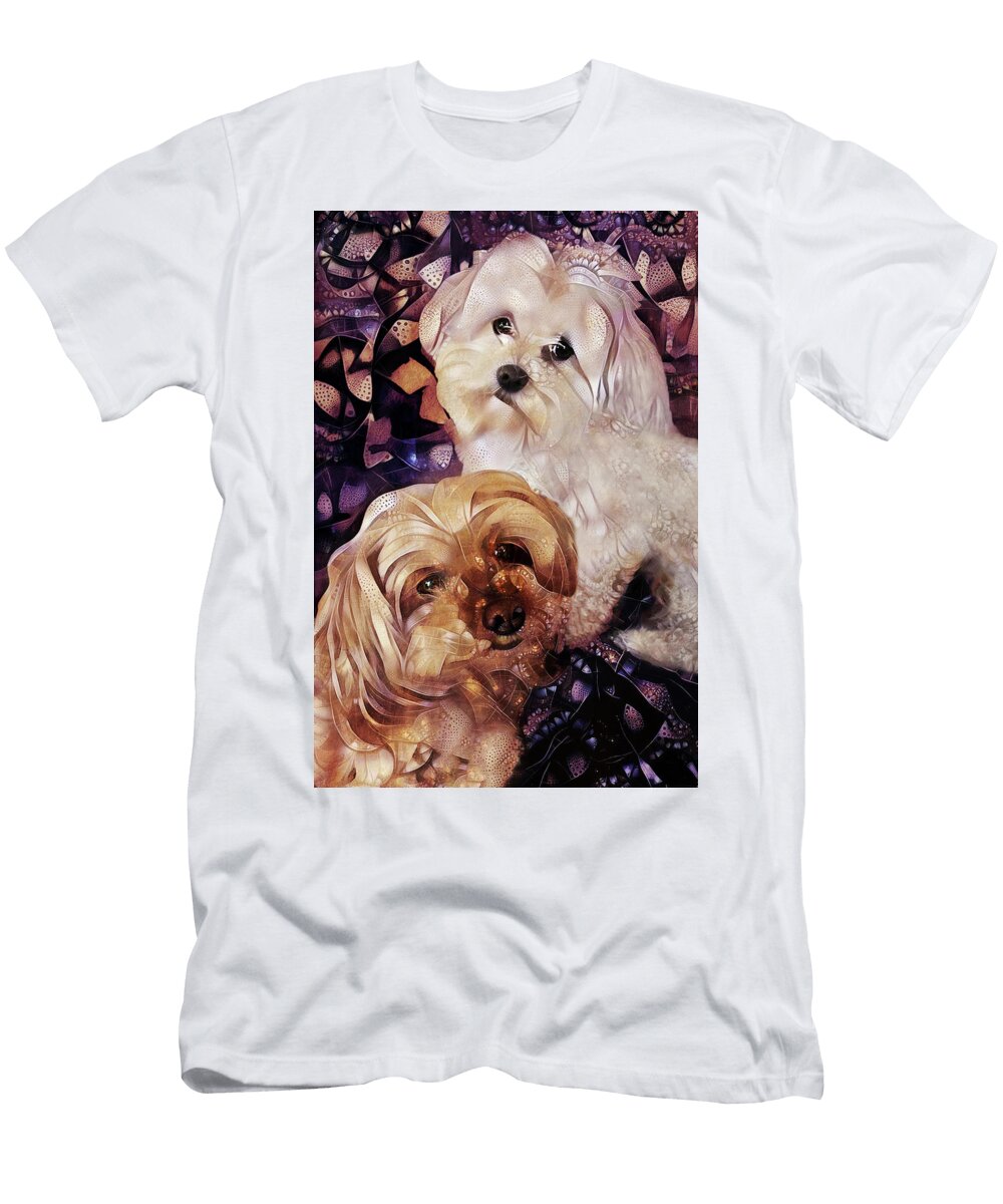 Maltipoo Times Two the Love Bugs Peggy Collins T-Shirt