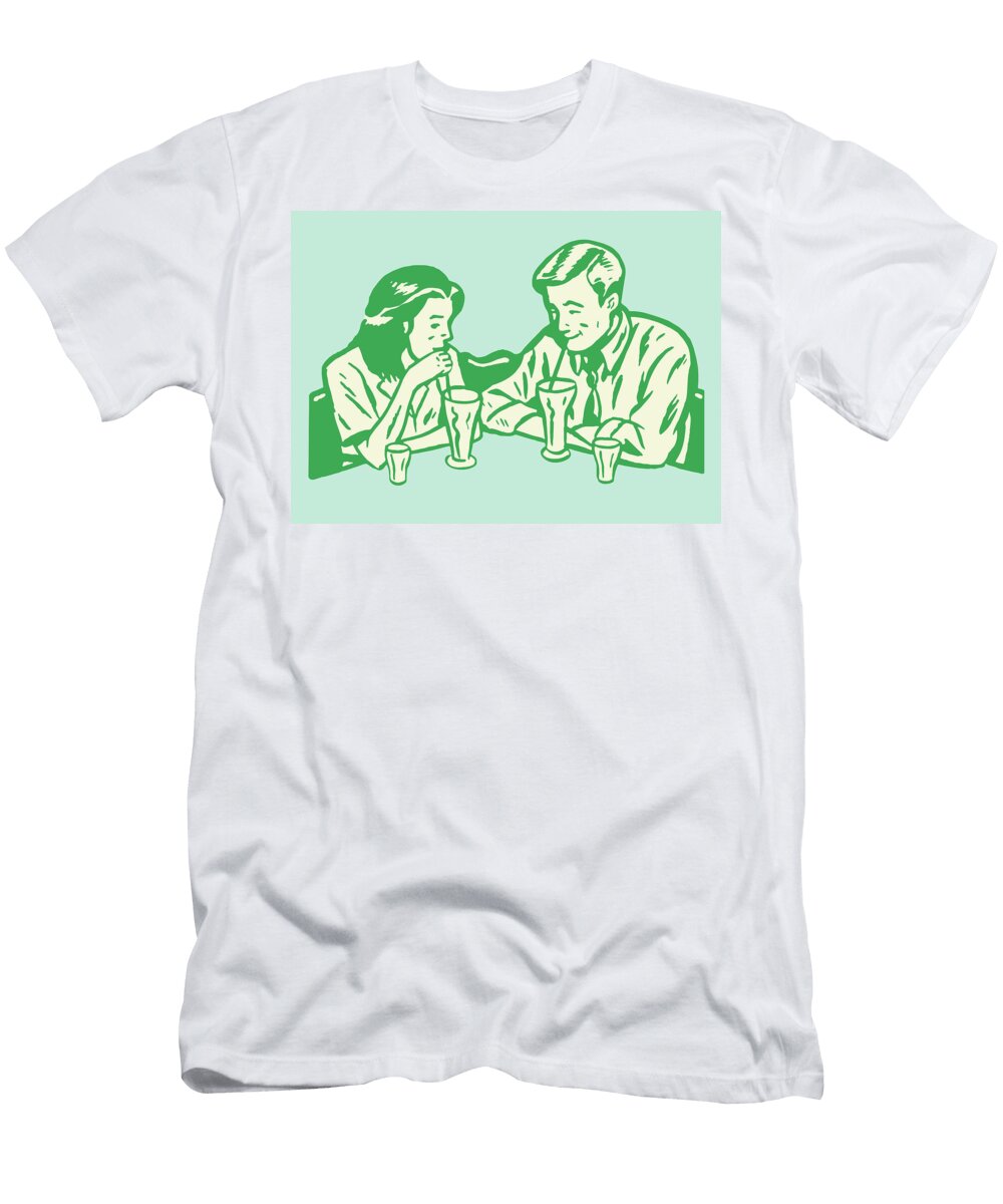 Man and Woman Drinking Malts Csa Images T-Shirt