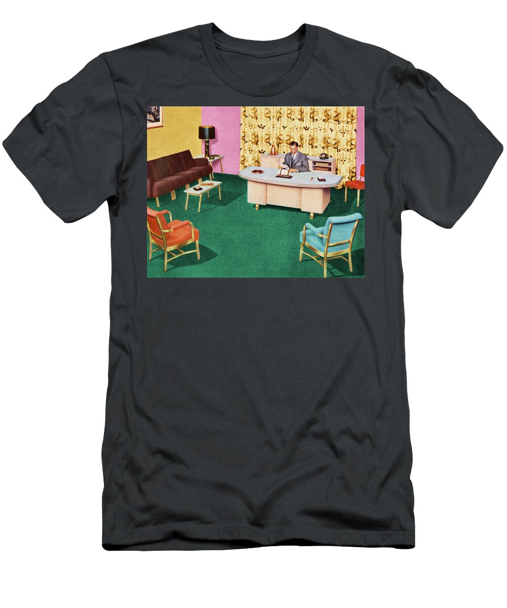 Man At Work in Office Csa Images T-Shirt
