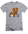 Man Walking Basset Puppy Dog From His Back Irina Sztukowski T-Shirt