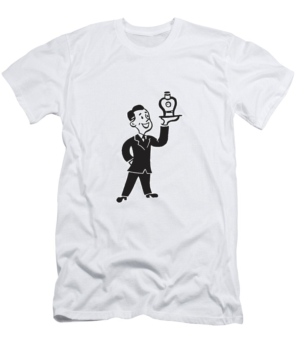 Man with Bottle of Alcohol Csa Images T-Shirt