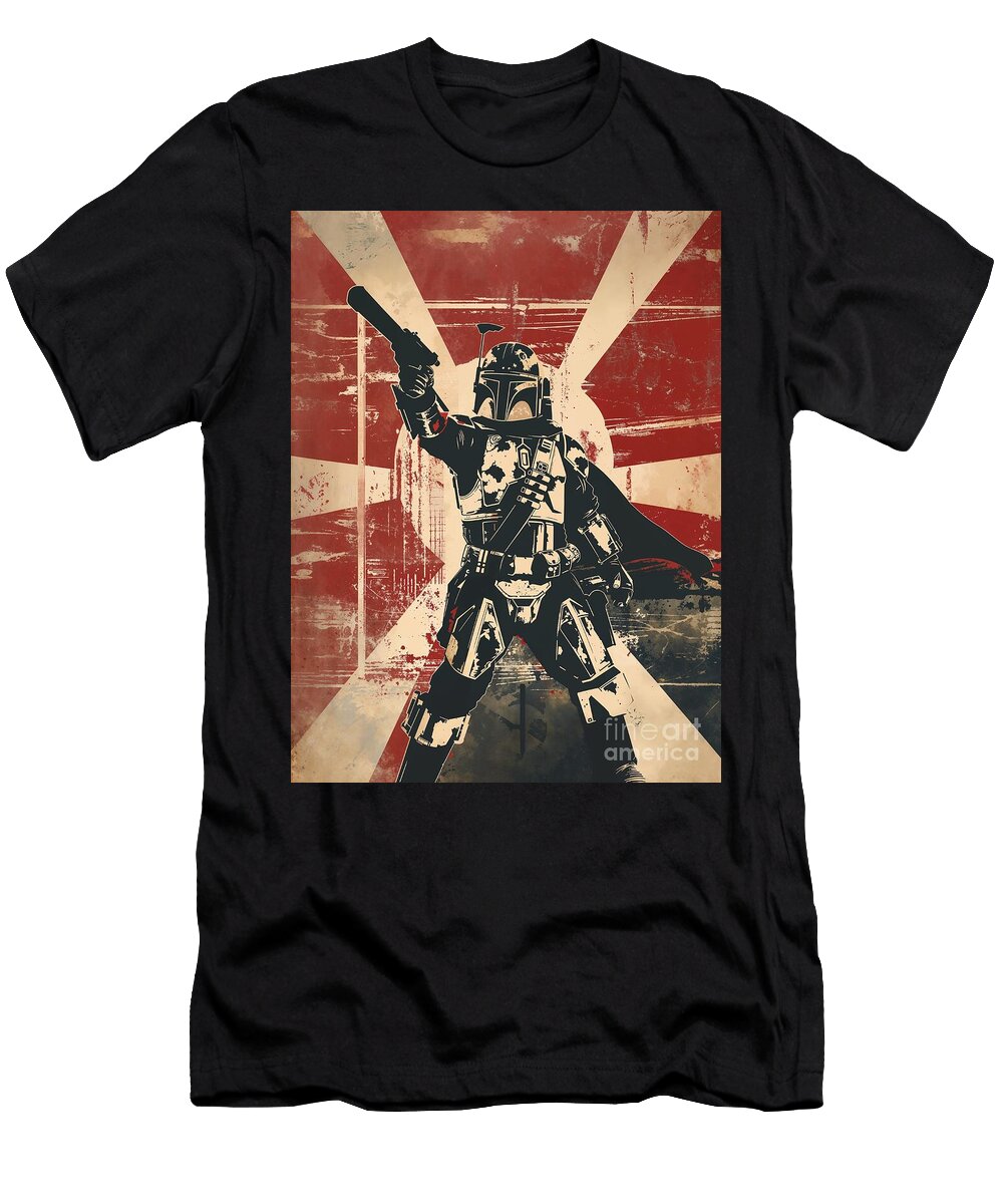 Mandalorian Poster Pixel Chimp T-Shirt
