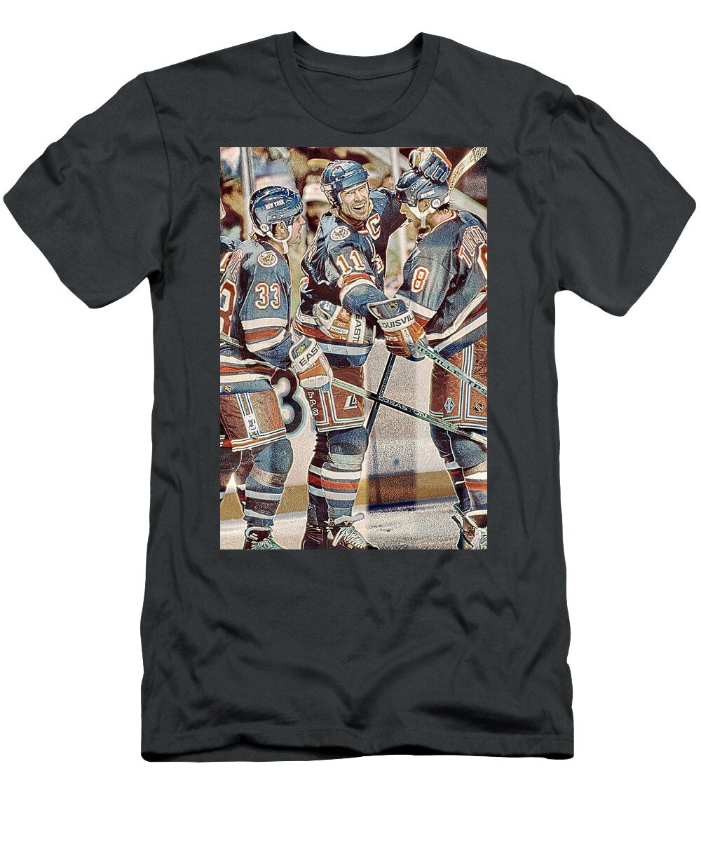 Mark Messier New York Rangers Illustration Iconic Sports Gallery T-Shirt