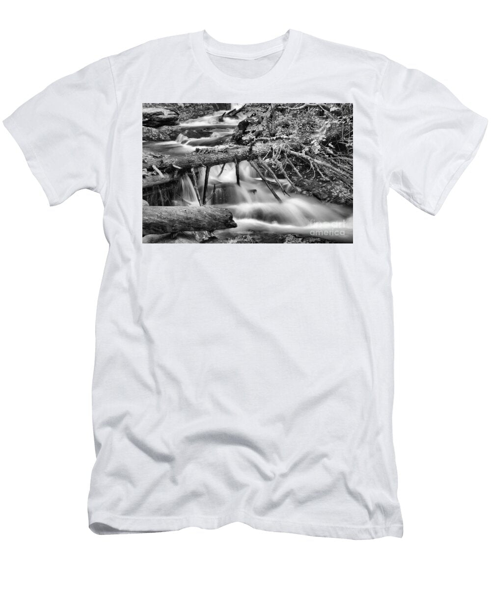 Massachusetts Sanderson Brook Falls Black and White Adam Jewell T-Shirt