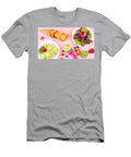 Matcha Green Tea Ice Cream with Waffle Cones and Fresh Fruit Overhead Flat Lay Milleflore Images T-Shirt