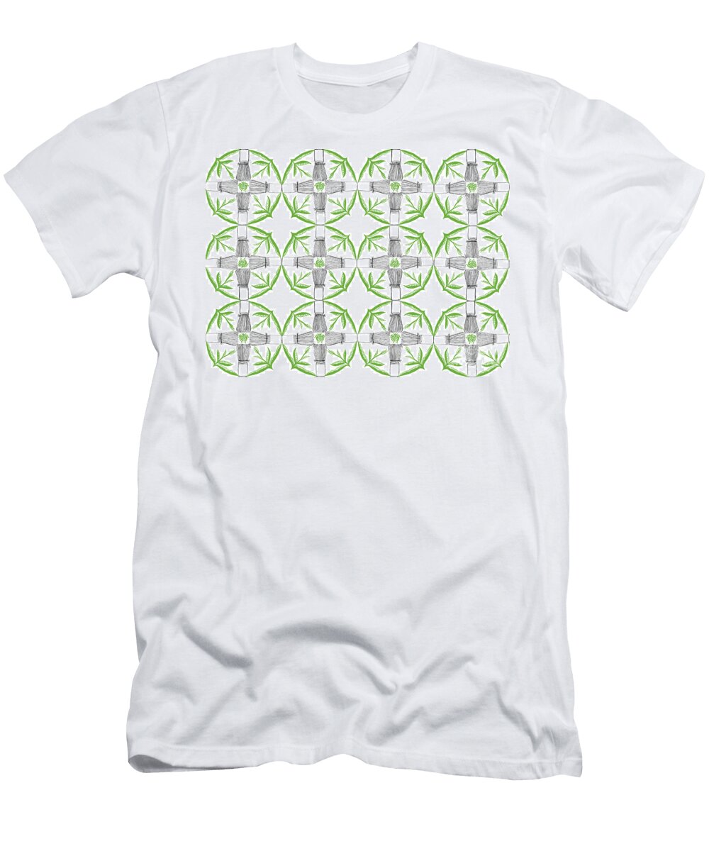 Matcha Repeat Pattern 2018 Pen and Ink Charlotte Orr T-Shirt