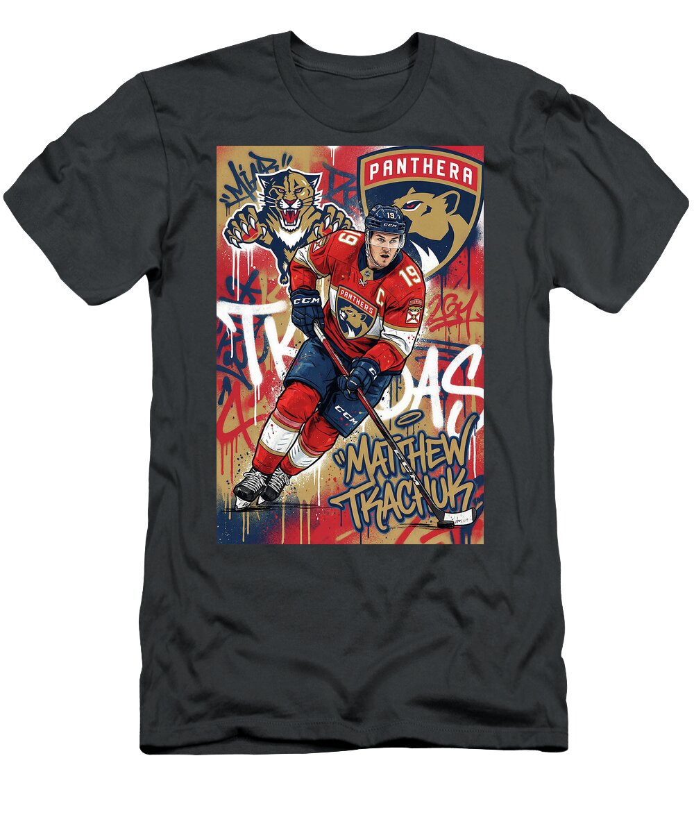 Matthew Tkachuk Graffiti Poster Hockey Player NHL Sampadart Gallery T-Shirt