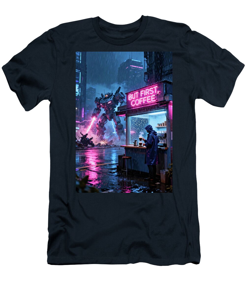 Mech Battle Coffee Break Matthias Hauser T-Shirt