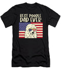 Mens Best Poodle Dad Ever US Flag Vintage Patriotic Dog Men Gift Dhbubble T-Shirt