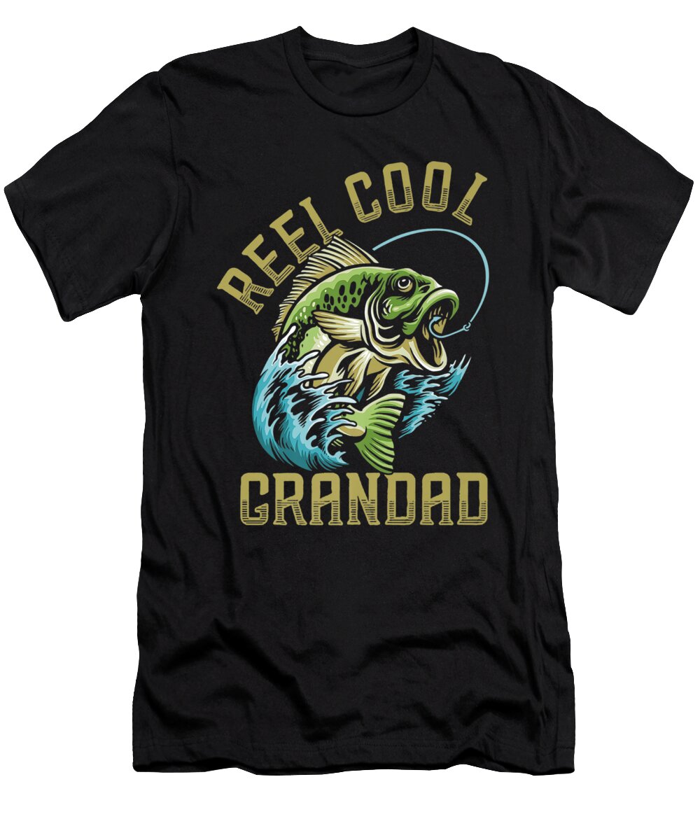 Mens Funny Reel Cool Grandad Fishing Lover Gift Shannon Nelson Art T-Shirt