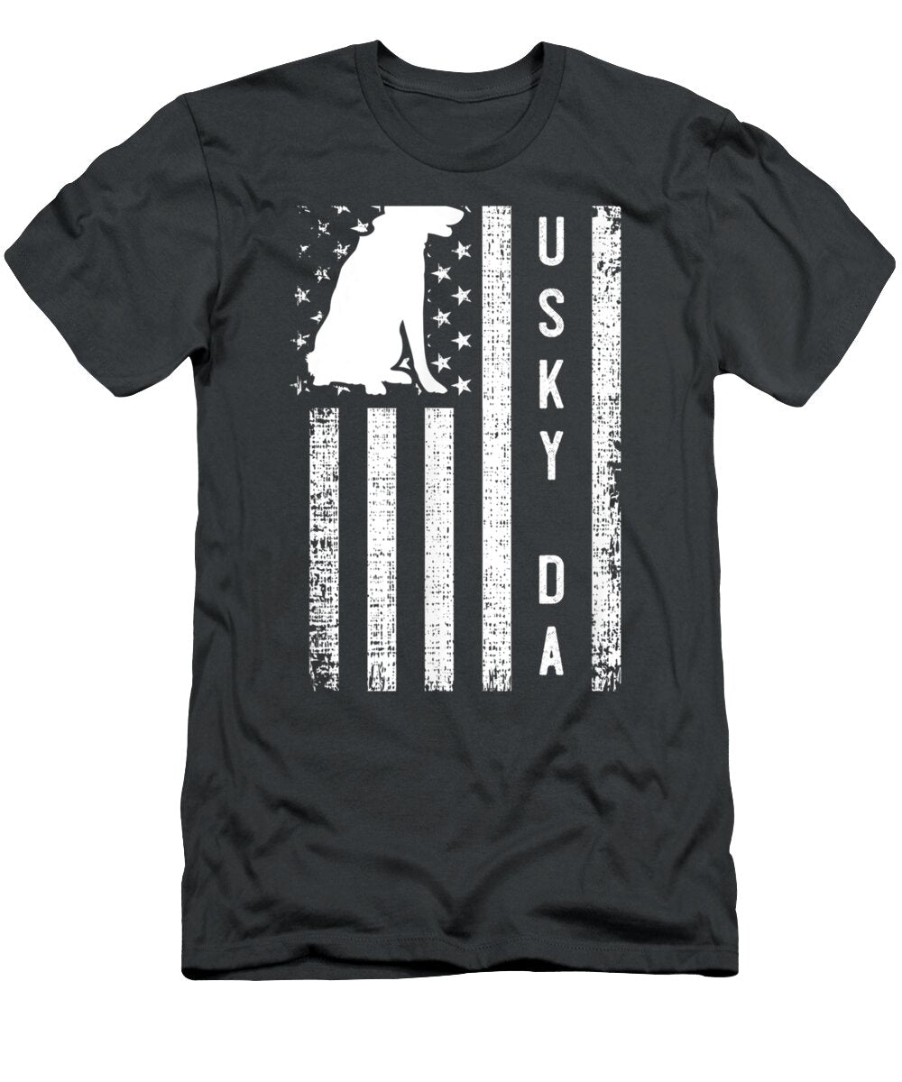 Mens Husky Lover Iberian Husky Dad American Flag Dog Lover Brad Bridget T-Shirt