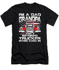Mens Im Dad Grandpa Retired Trucker Nothing Scares Me USA Flag Dhbubble T-Shirt