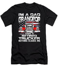 Mens Im Dad Grandpop Retired Trucker Nothing Scares Me USA Flag Dhbubble T-Shirt