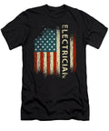 Mens Patriotic Electrician Gifts American USA Flag Funny Lineman 1 T-Shirt