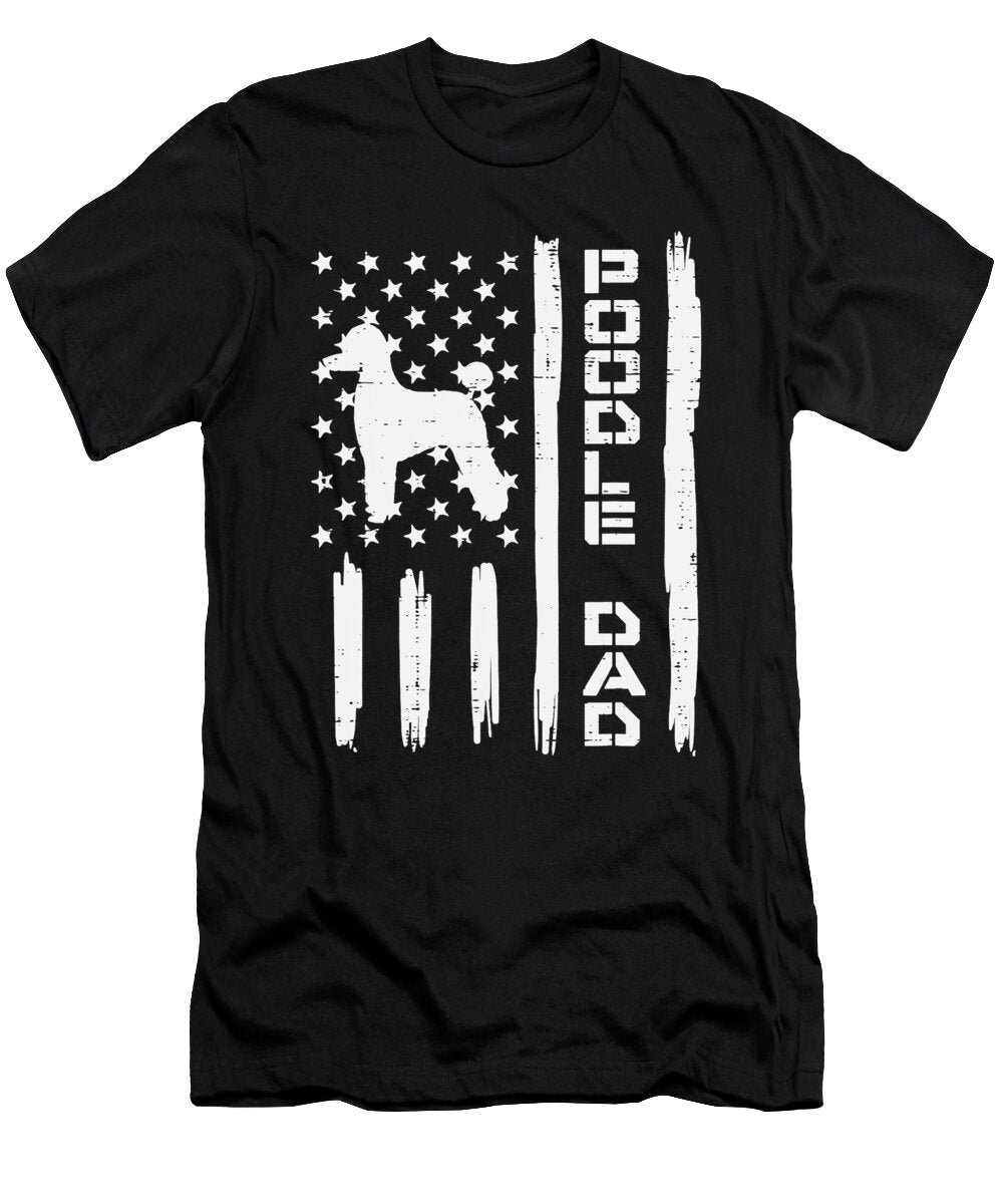 Mens Poodle Dad US Flag Vintage Patriot Dog Lover Owner Men Gift Dhbubble T-Shirt