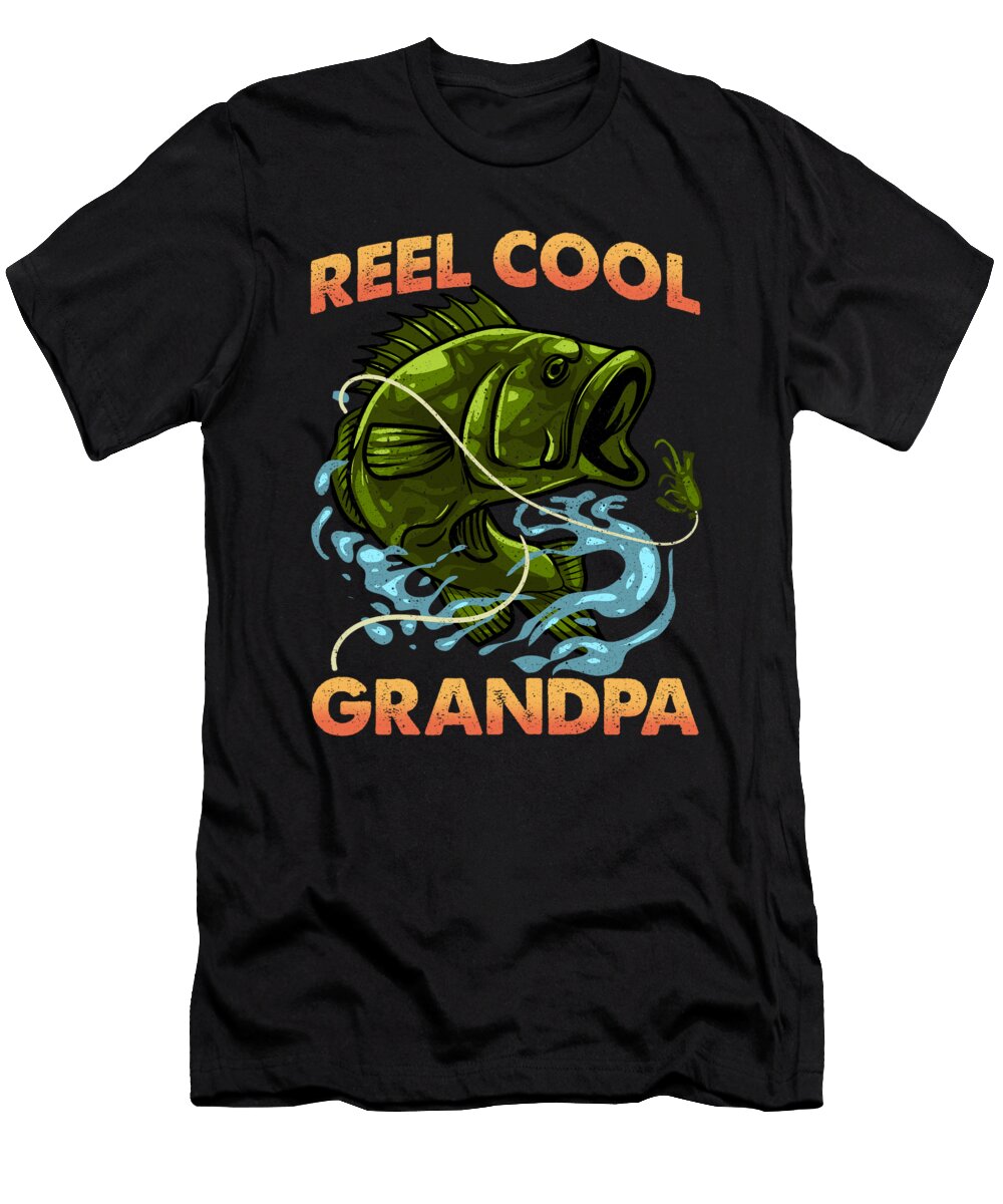 Mens Reel Cool Grandpa Gift Fishing Grandfather Muc Designs T-Shirt
