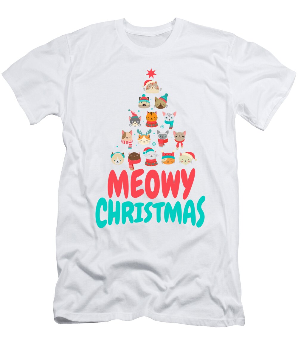 Meowy Christmas Cat Xmas Tree Decoration Mister T-Shirt
