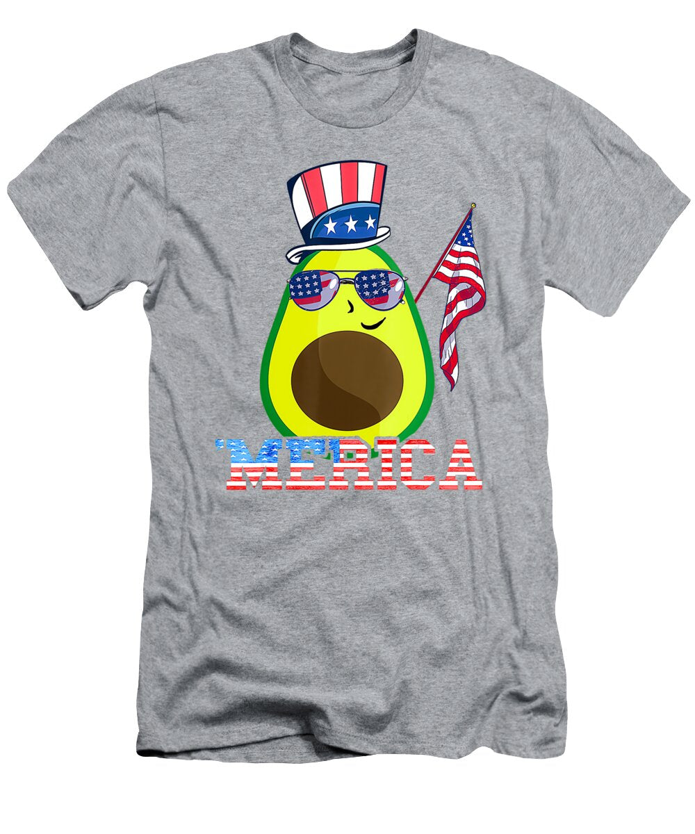 Merica Funny Patriotic Avocado Fruit American Handsley Nguyen T-Shirt
