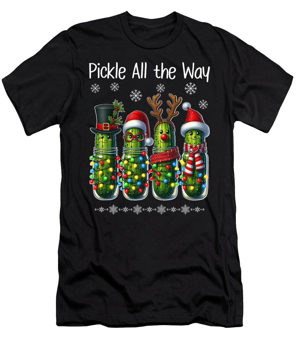 Merry Picklemas Funny Christmas Pickle Lights Zyneu Gangd T-Shirt
