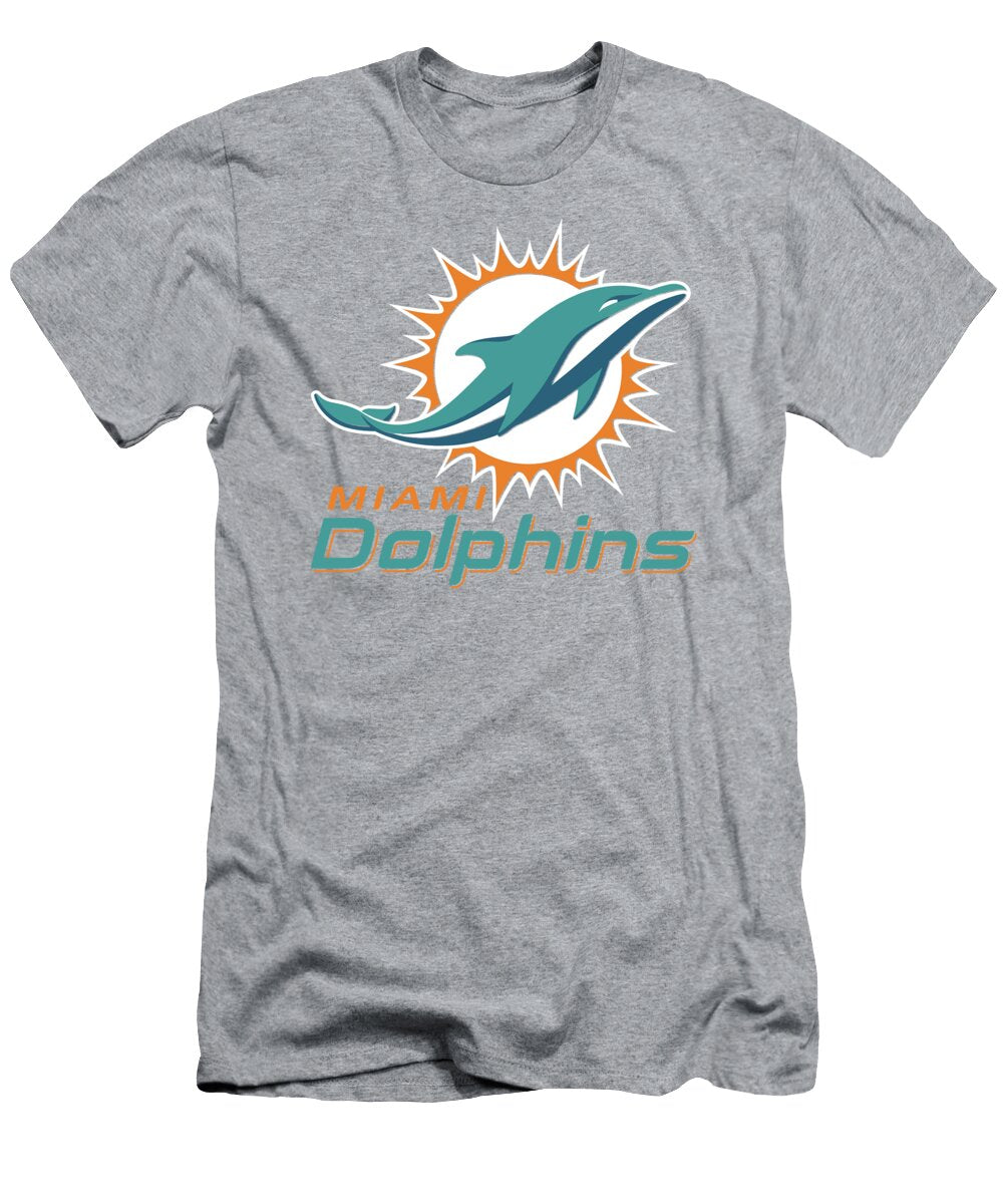 Miami Dolphins on an Abraded Steel Texture Movie Poster Prints T-Shirt