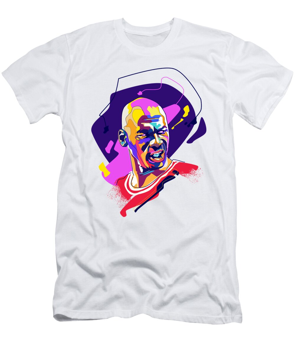 Michael Jordans Colorful Portrait Kali Wuri T-Shirt