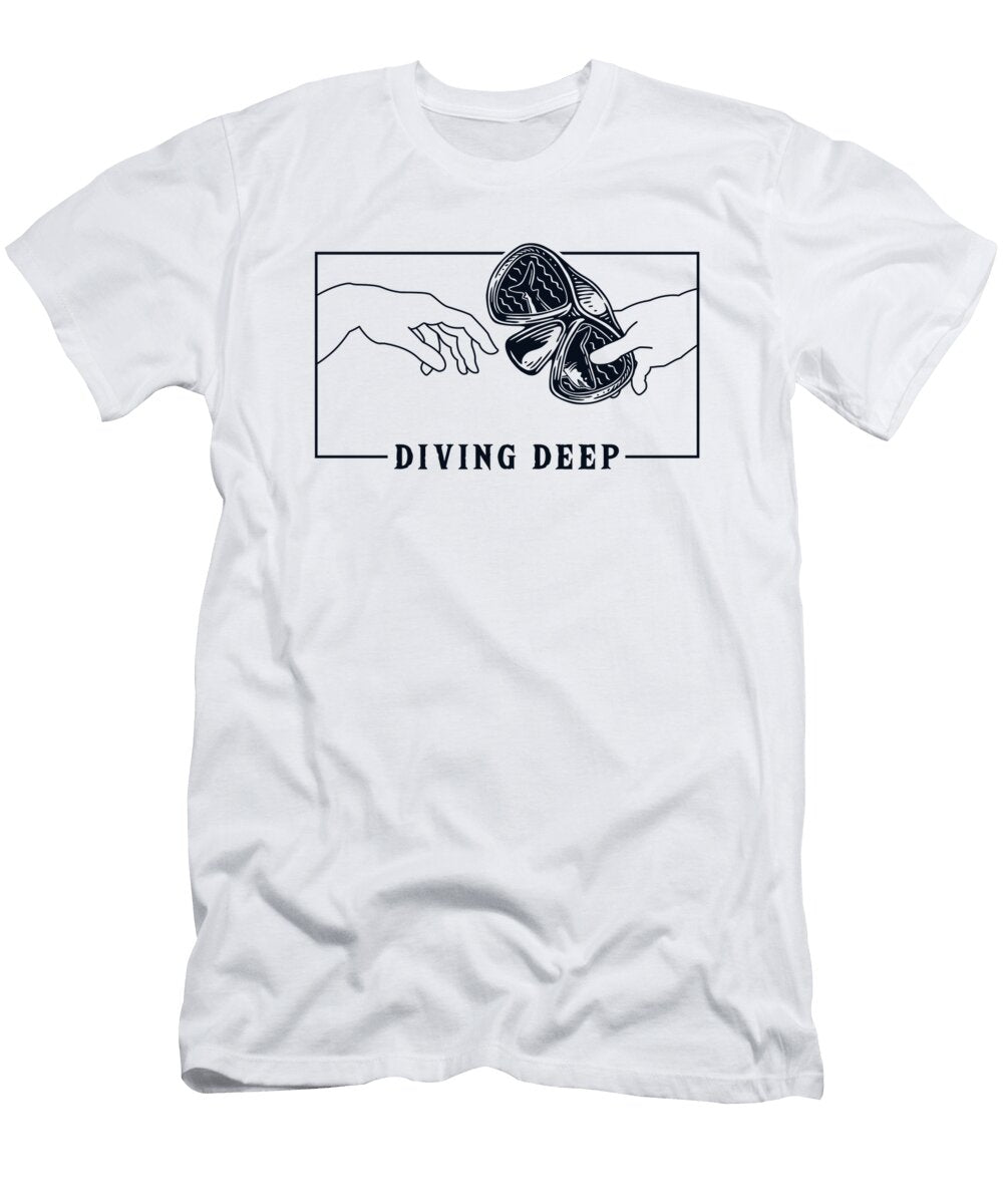 Michelangelo Creation of Adam Diving Deep Scuba Diver Graphics Lab T-Shirt
