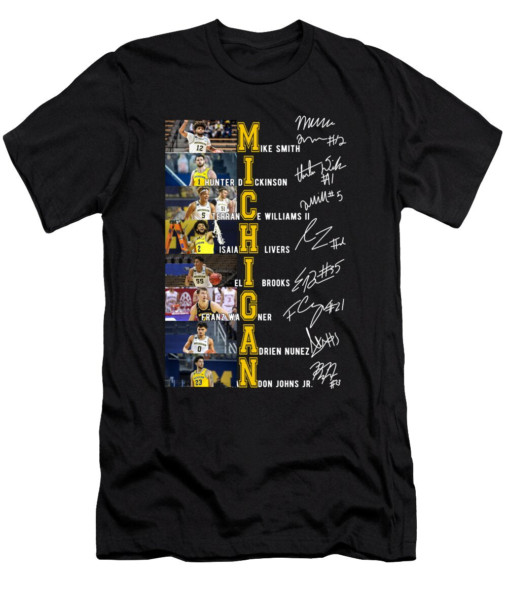 Michigan Wolverines Basketball Team Signature Th T-Shirt