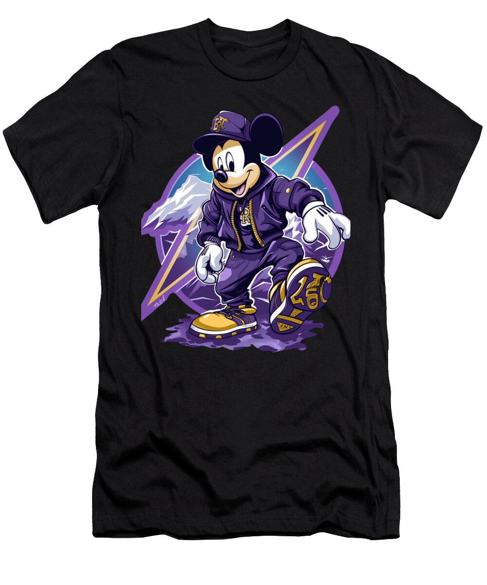 Mickey Mouse Vs Colorado Rockies Base Steal Spectacle Robertz Schuler T-Shirt