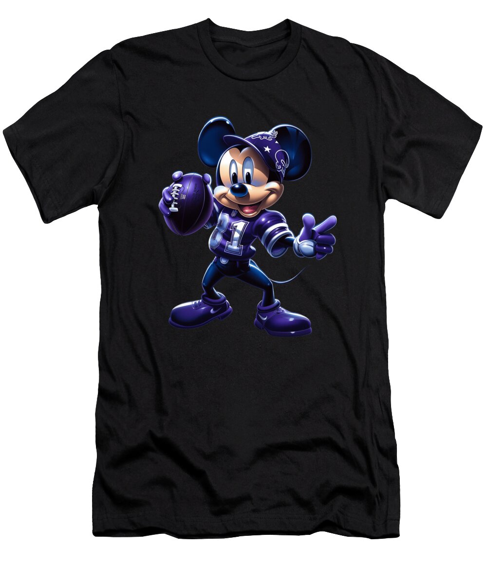 Mickey Mouse Vs Colorado Rockies Slugging It Slyly Robertz Schuler T-Shirt