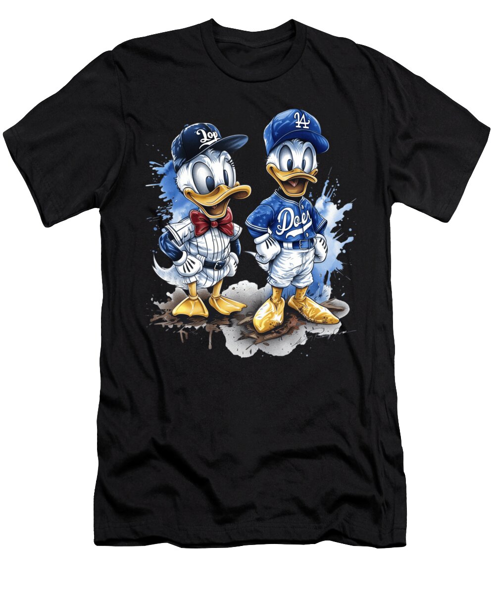 Micky Mouse Vs Los Angeles Dodgers Animation Athletic Cecils Willis T-Shirt