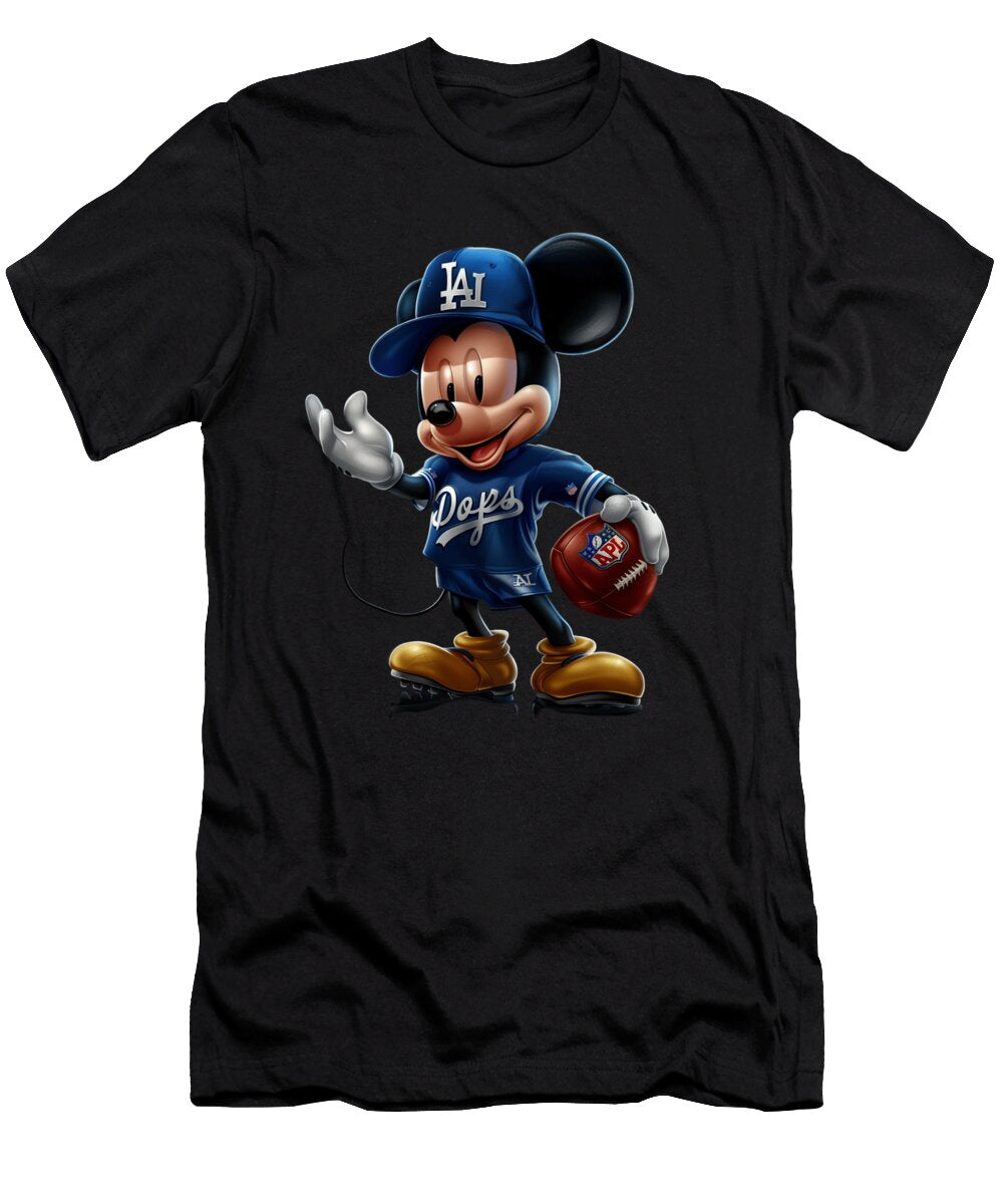 Micky Mouse Vs Los Angeles Dodgers Animation Showdown Robertz Schuler T-Shirt