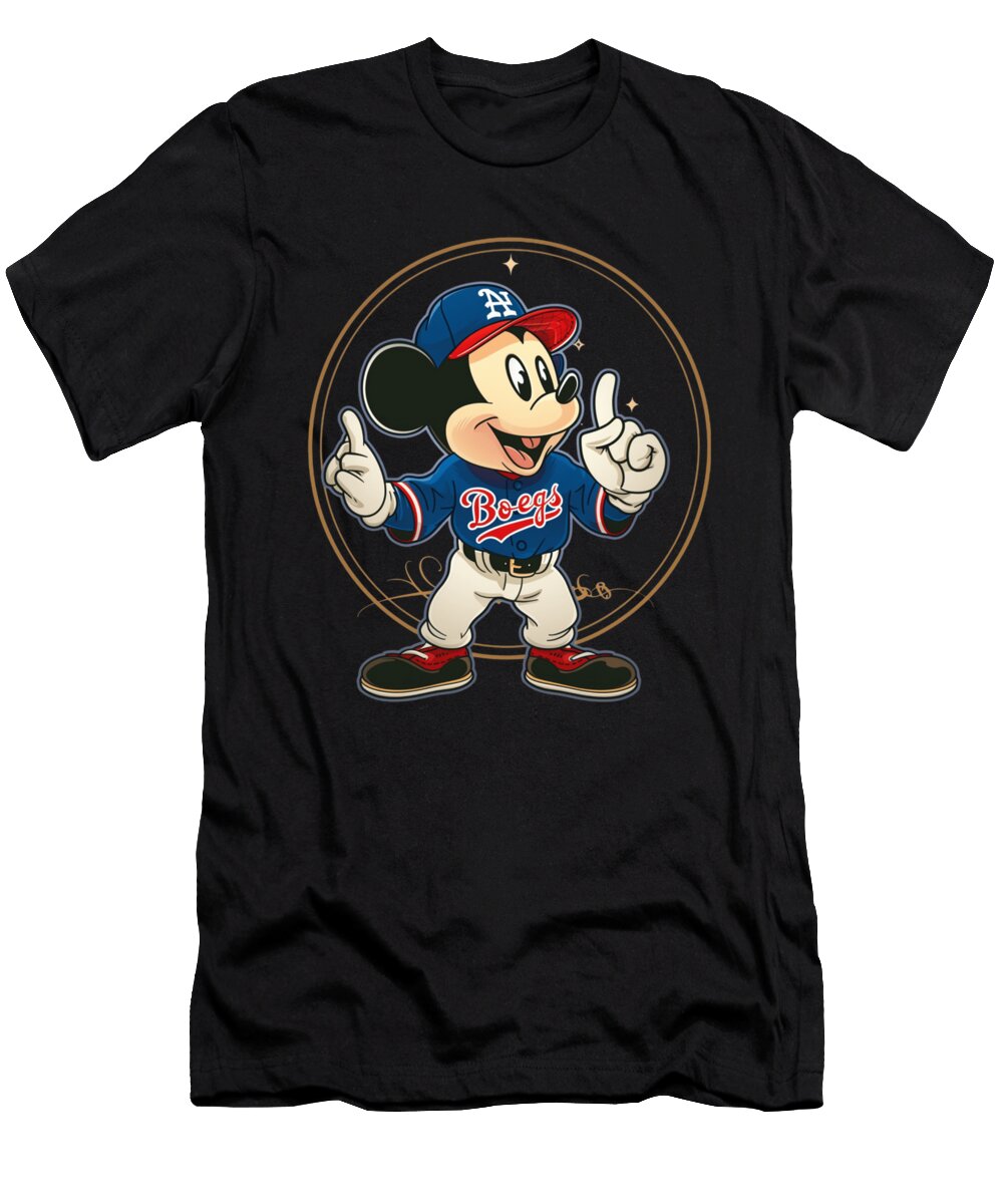Micky Mouse Vs Los Angeles Dodgers Cartoon Cecils Willis T-Shirt