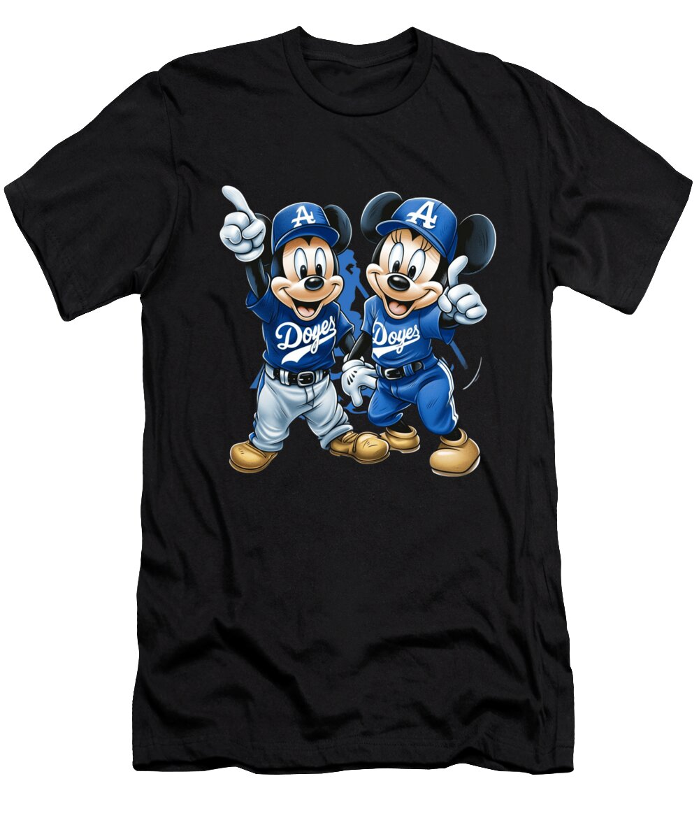 Micky Mouse Vs Los Angeles Dodgers Classic Cartoon Cecils Willis T-Shirt