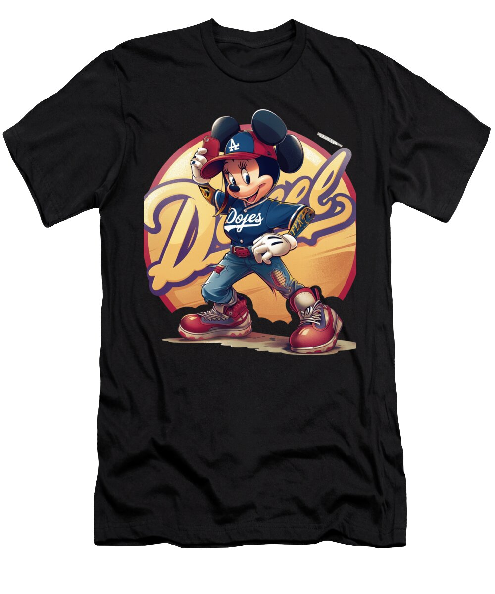 Micky Mouse Vs Los Angeles Dodgers Classic Duel Robertz Schuler T-Shirt