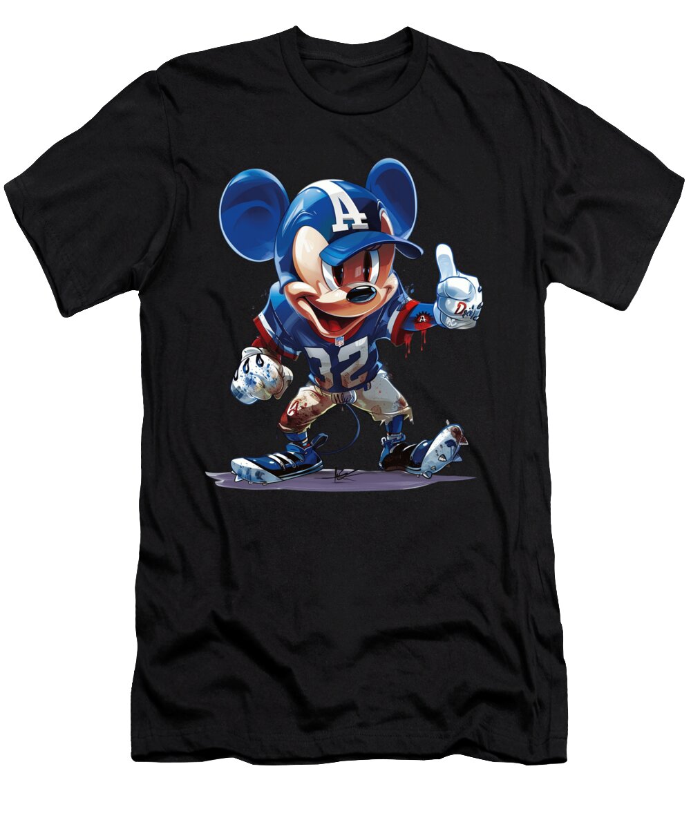 Micky Mouse Vs Los Angeles Dodgers Dazzling Disney Cecils Willis T-Shirt