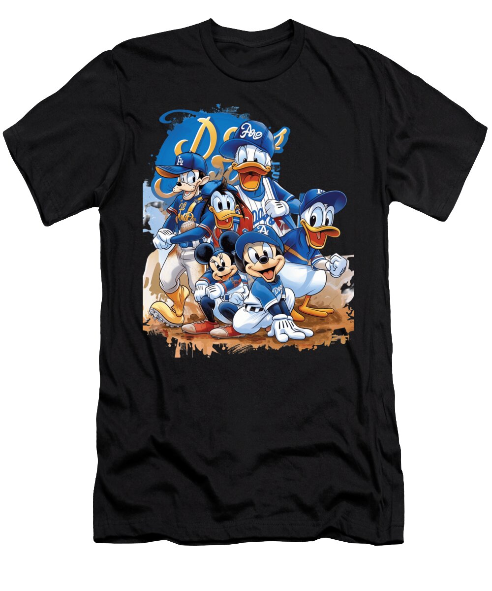Micky Mouse Vs Los Angeles Dodgers Dream Faceoff Robertz Schuler T-Shirt