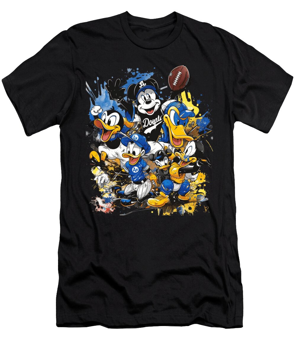 Micky Mouse Vs Los Angeles Dodgers Epic Matchup Robertz Schuler T-Shirt