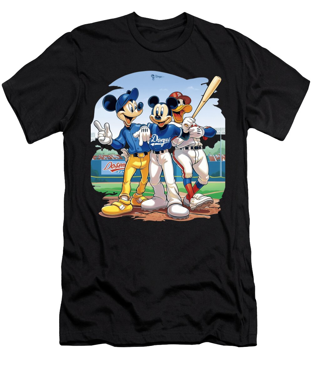 Micky Mouse Vs Los Angeles Dodgers Magic Clash Robertz Schuler T-Shirt