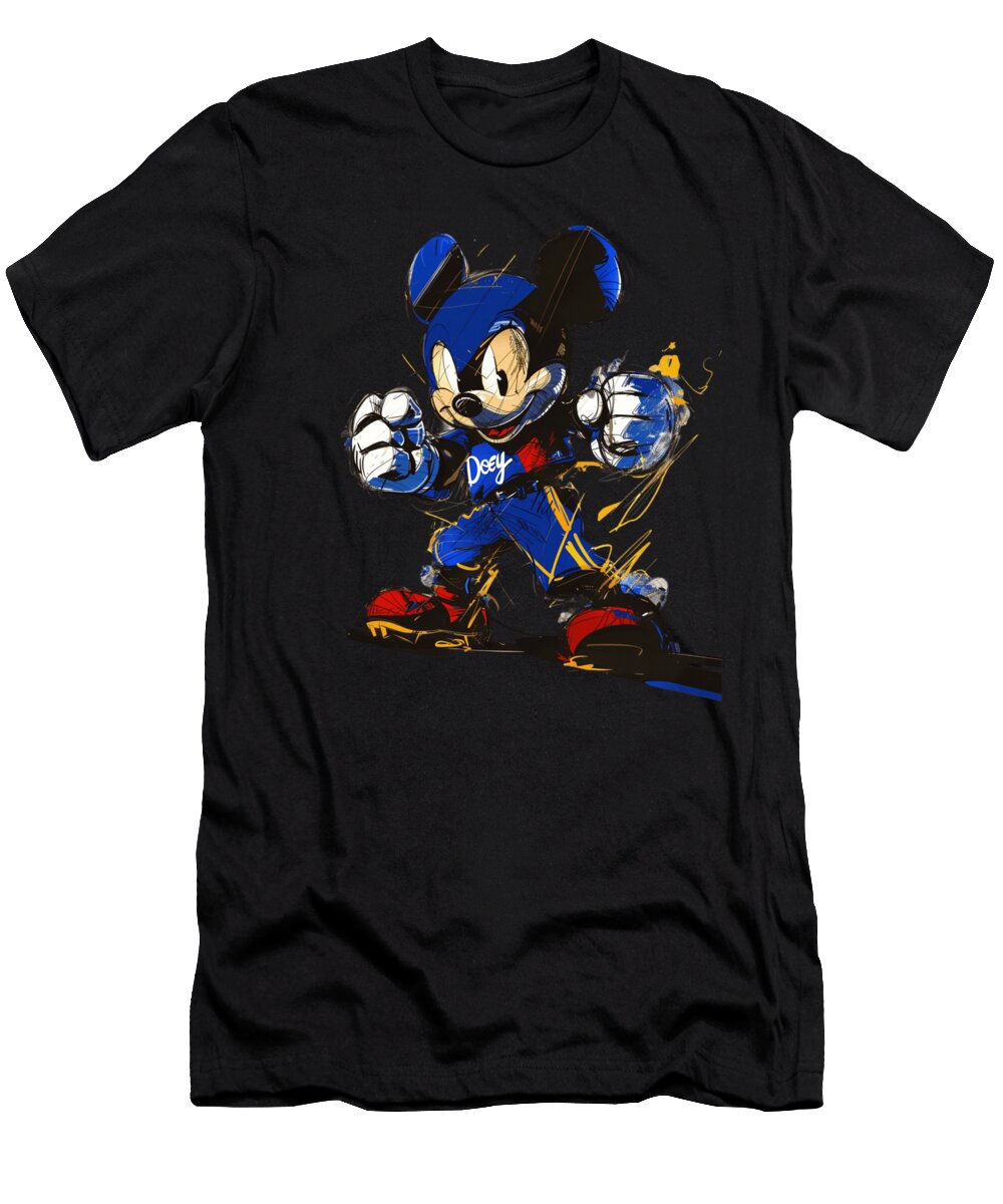 Micky Mouse Vs Los Angeles Dodgers Sorcerer Swing Cecils Willis T-Shirt