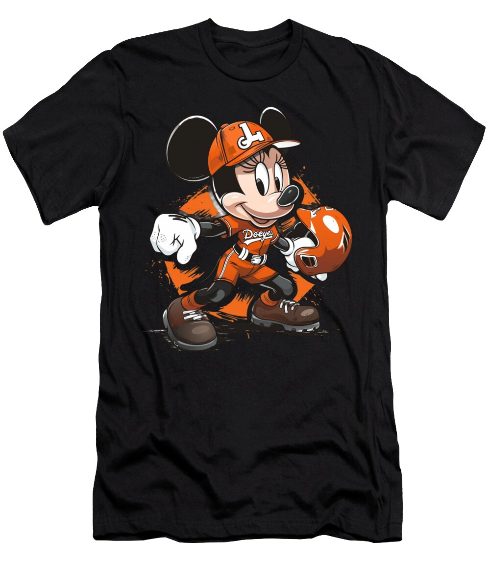 Micky Mouse Vs Los Angeles Dodgers Whimsical Whack Cecils Willis T-Shirt