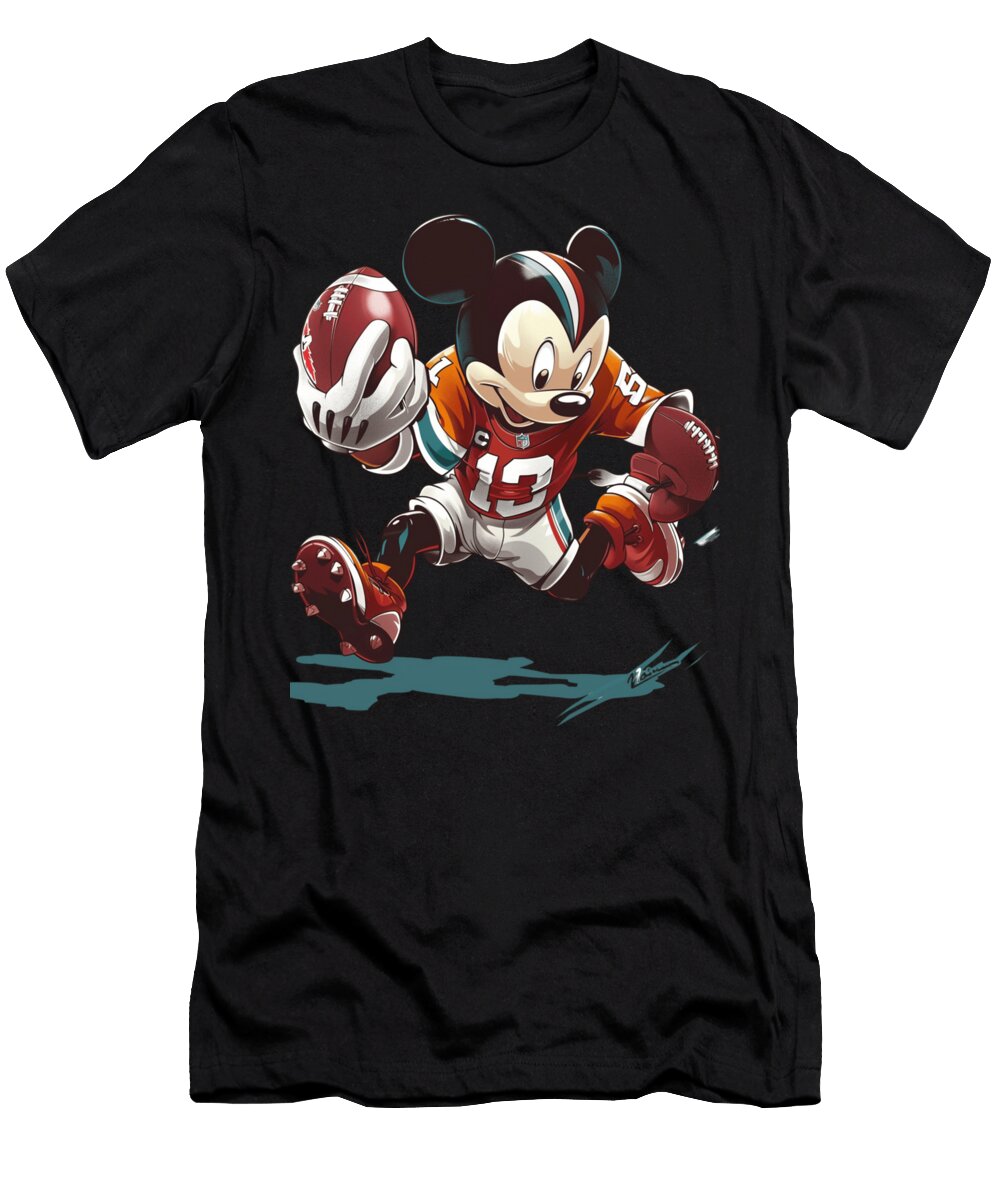 Micky Mouse Vs Miami Marlins Logo Merging Myths with MLB Rush T-Shirt