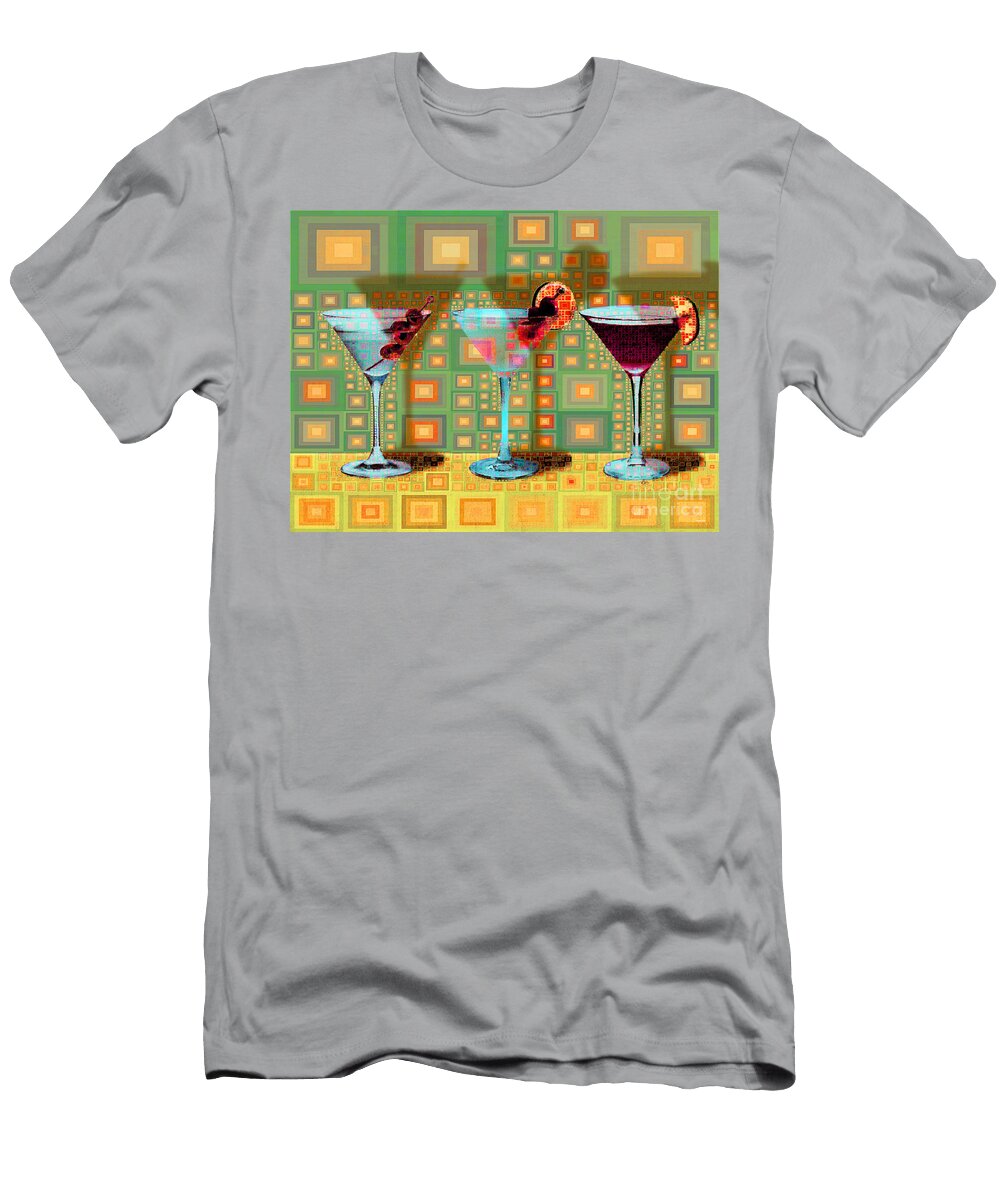 Mid Century Modern Abstract Mcm Three Martinis Shaken Not Stirred 20190127 V1a Wingsdomain Art and Photography T-Shirt