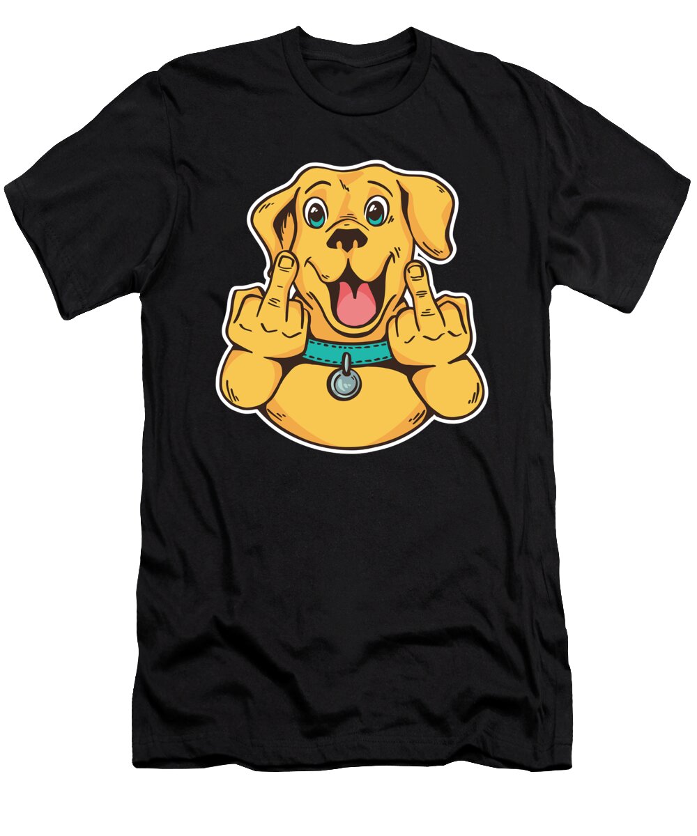 Middle Finger Labrador Showing Double Middle Licensed Art T-Shirt